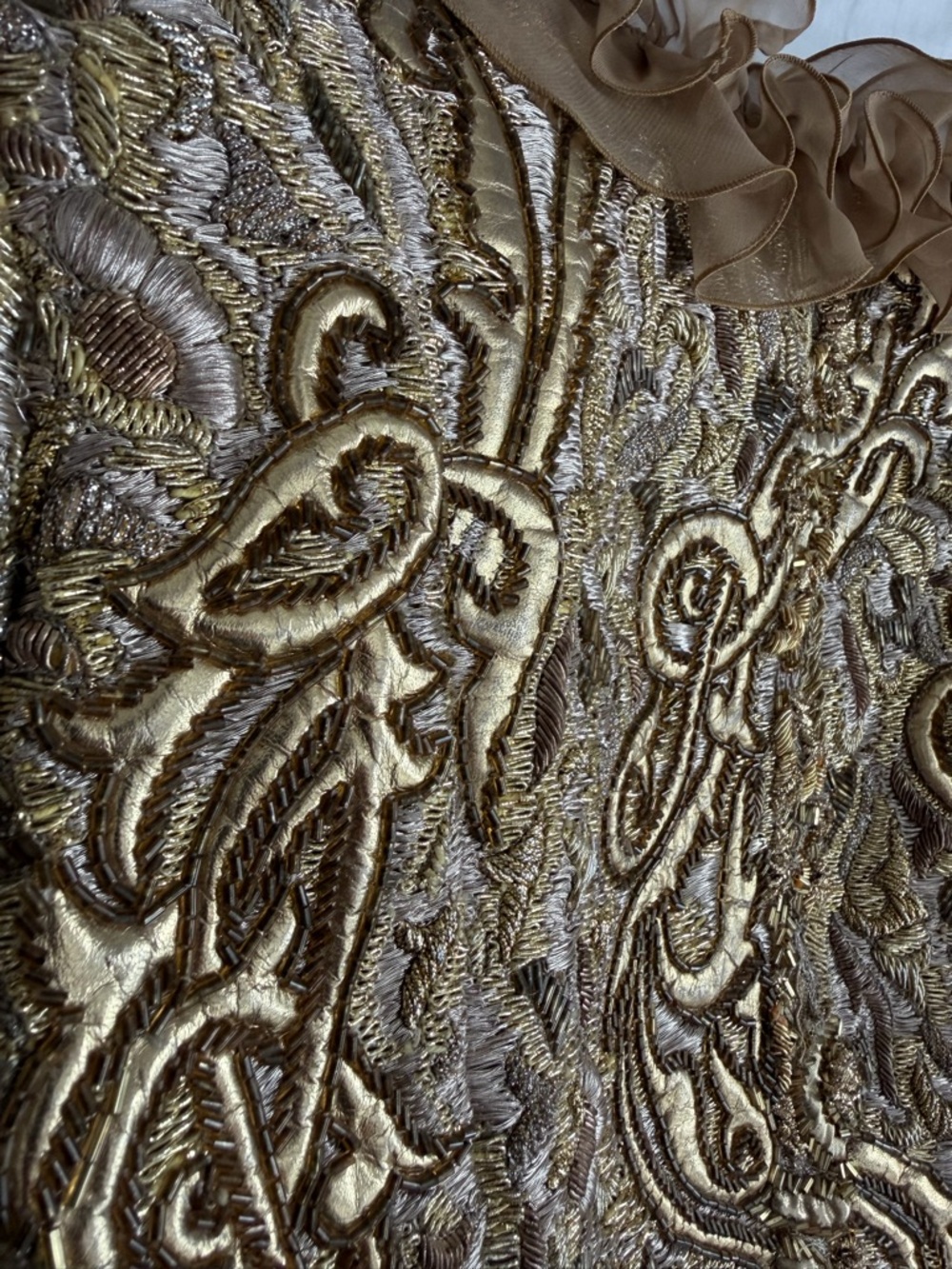 Vintage Couture Oscar de la Renta Gold Metallic Brocade Jacket - Picture 7 of 8